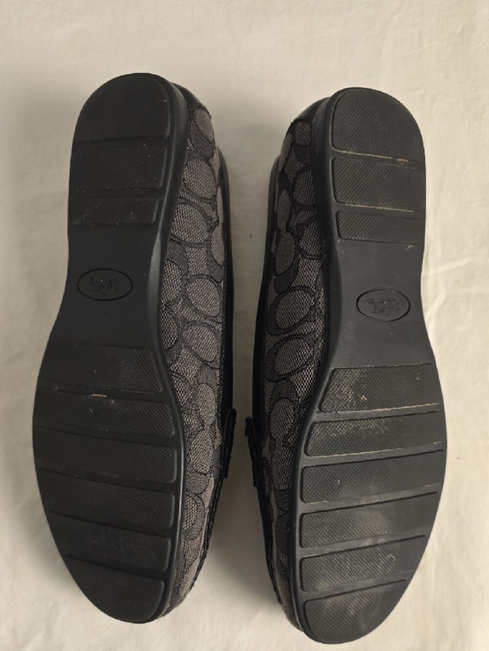 Coach Women's Gray Signature Canvas Bit Loafers with Black Trim - Picture 9 of 10